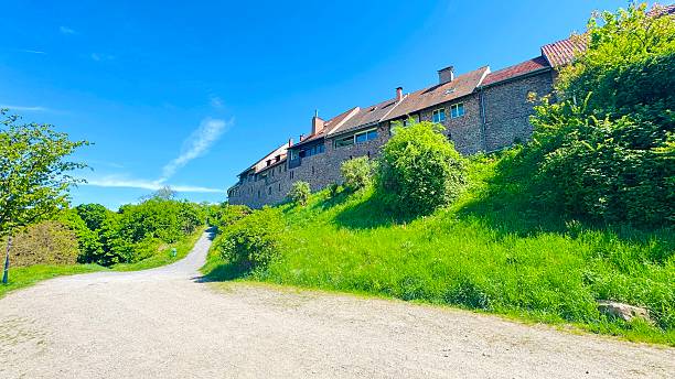 Germany, Dilsberg, village wall, houses integrated