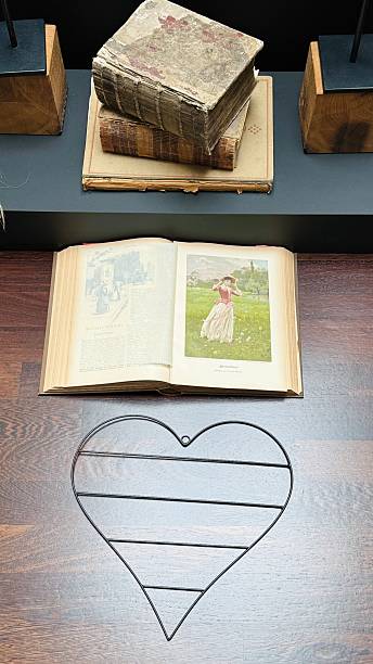 In a library, Working with a book from 1892