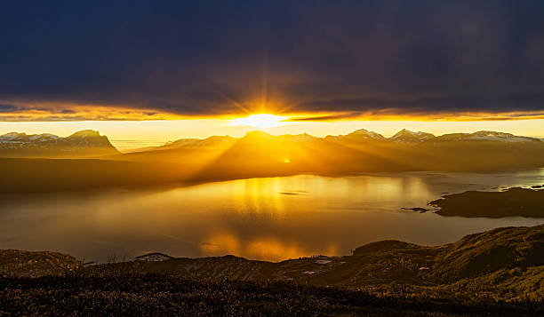 Midnight Sun over Ofotfjord, Narvik, Norway