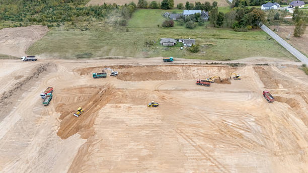 istock Aerial View of Construction Site with Heavy Machinery 2213383682