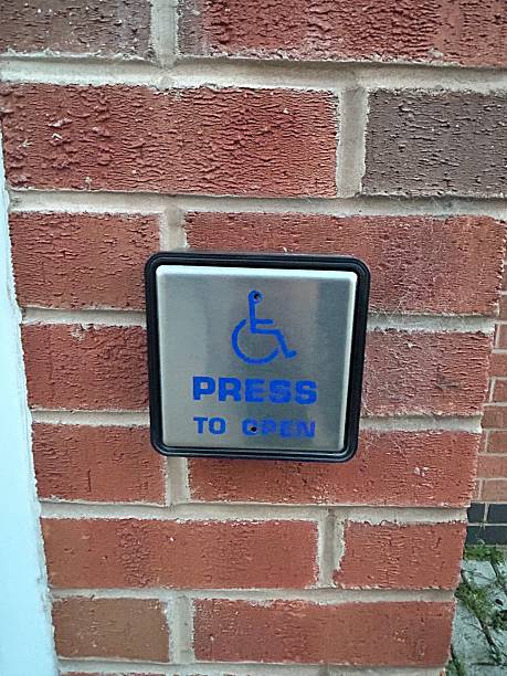 istock Disabled square door access button 