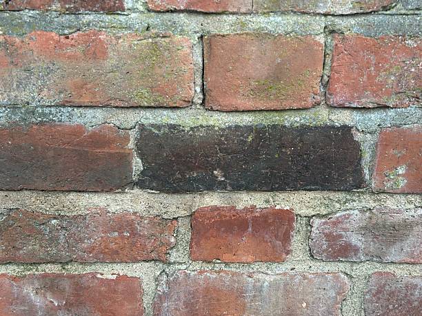 Old brick wall with brown coloured brick, Up close picture