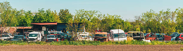 istock Vehicle graveyard in rural environment 2213393299