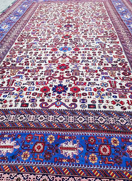 istock Azerbaijan old fashioned carpets at the exhibition 2213397788