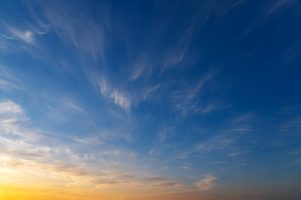istock summer evening, sunset in yellow, orange and pink with clouds, background 2213410745