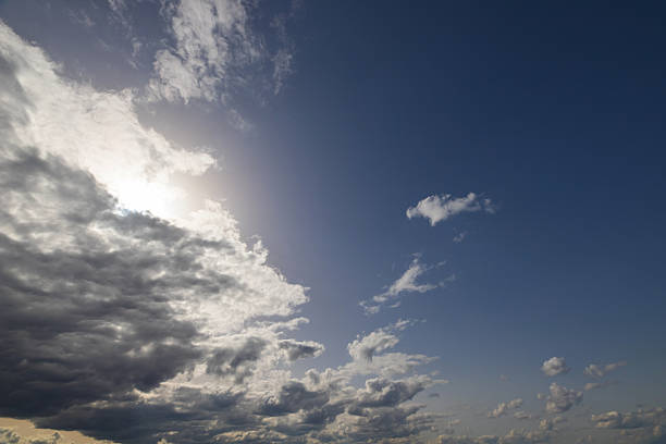 summer evening, sunset in yellow, orange and pink with clouds, background