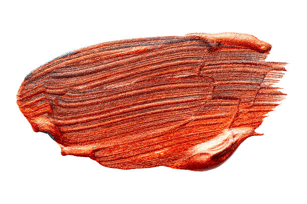 istock Brown bronze red metallic colored brush stroke isolated on white background. Bronze abstract stroke. Colorful watercolor brush stroke. 2213412947