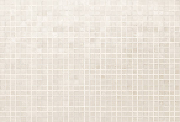 istock Cream light ceramic wall chequered and floor tiles mosaic background in bathroom, kitchen. Design pattern geometric with grid wallpaper texture decoration pool. Simple seamless abstract surface clean. 2213421865