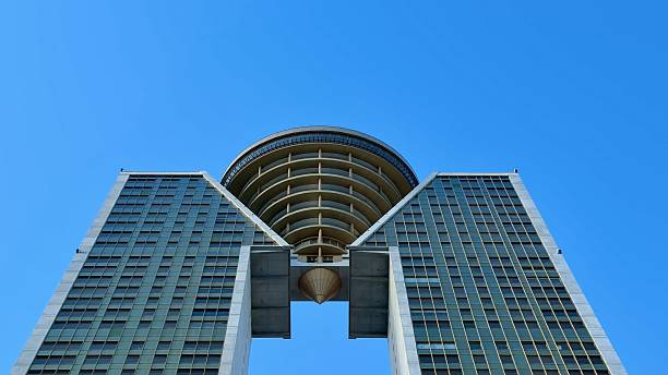 Iconic dualtower structure with a suspended observation deck offering stunning views