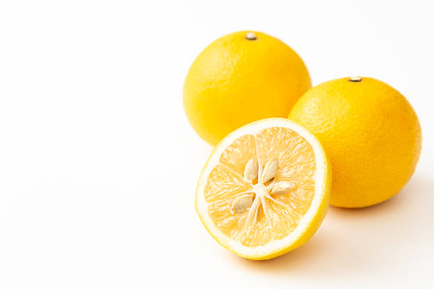 istock Golden tangerine on white background. 2213427704