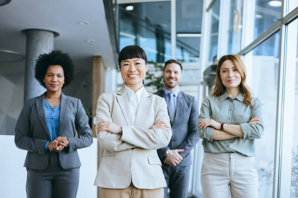 istock Business professionals lined up in office space 2213428782