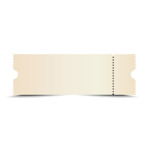istock Ticket mockups with ruffle edges and shadows. Empty template. Paper voucher blank for Concert, movie or theater ticket. Boarding blank, lottery, sale coupon. Vector design element isolated on transparent background 2213440539
