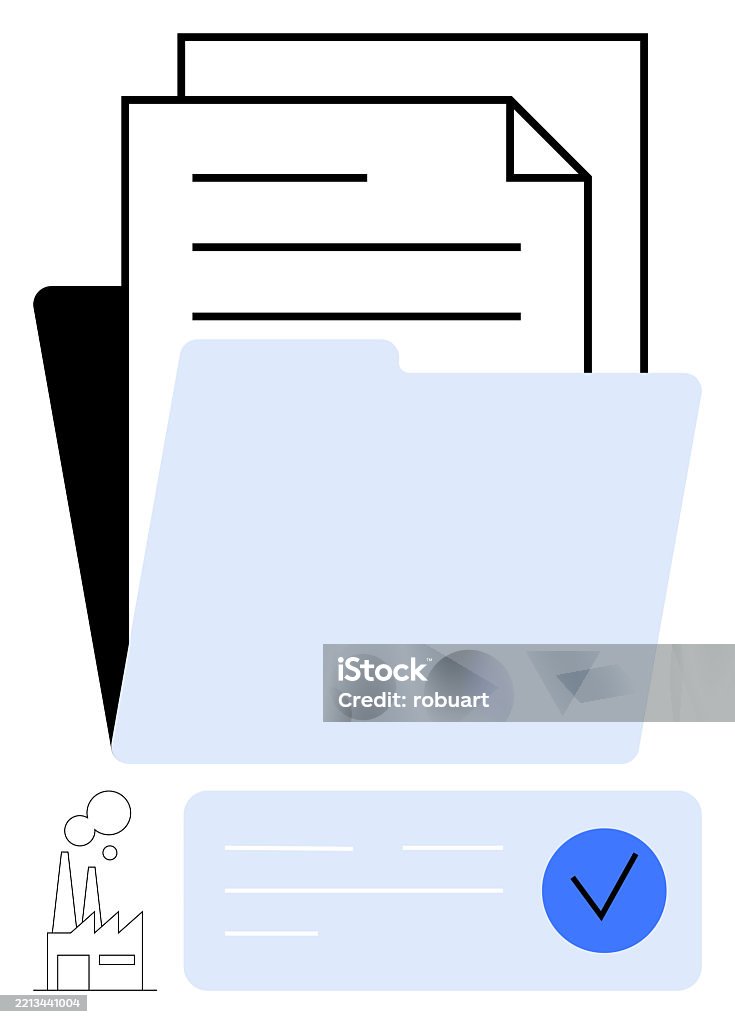 File Behind Folder Icon Organized Document Management With File Folders And Checklist For ...