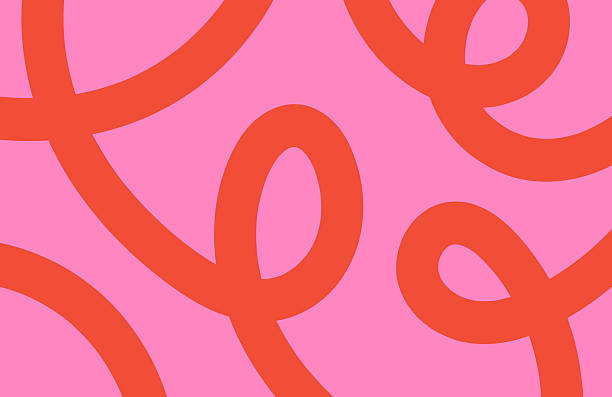 Abstract horizontal background with dynamic linear waves. Abstract horizontal background with dynamic linear waves. Trendy vector illustration in style retro 60s, 70s. Red and pink colors cool attitude stock illustrations