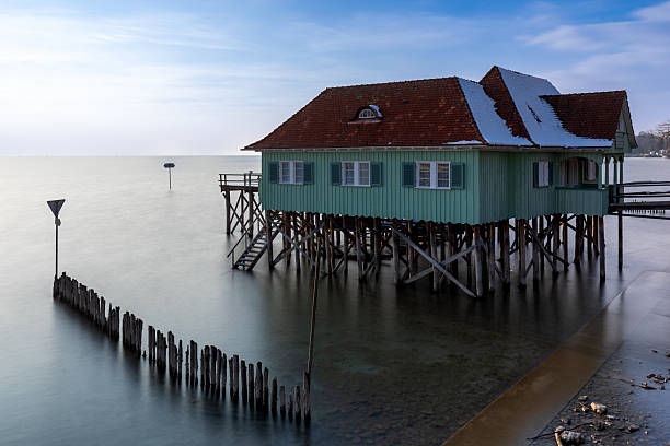 Aeschacher bathing house in Lindau, Lake Constance, Bavaria, Germany