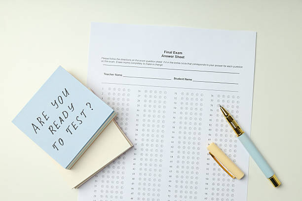 istock Concept of exams and tests, top view 2213450852