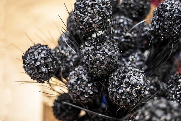istock decorative black round flowers for home and interior 2213455636