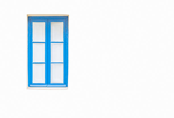 istock White wall with a turquoise window and white curtains behind it 2213458412