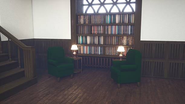 Senior woman reading a book in the library
