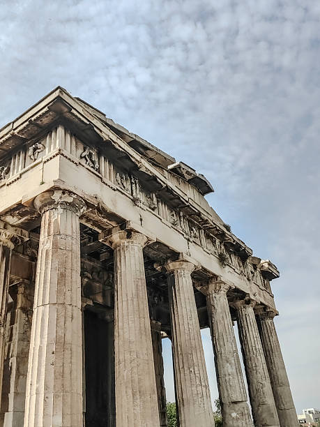 istock Details of the acropolis area temples ancient Greece. 2213459583