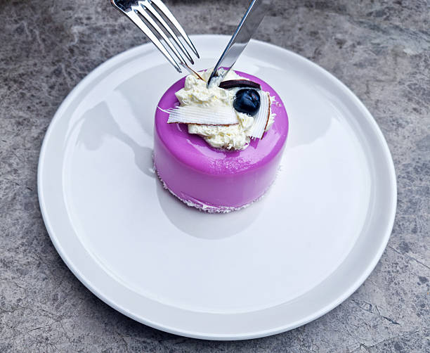 Fruit jelly dessert with blackberries, raspberries and strawberries, catering set for a party or wedding event.