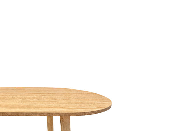 istock Side view of beautiful empty wooden table isolated on white background. 2213463571