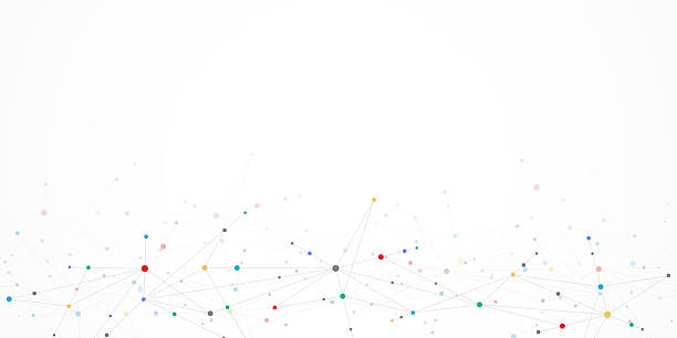istock Minimalistic design with connecting the dots and lines. Abstract geometric background of science and technology concept 2213463915