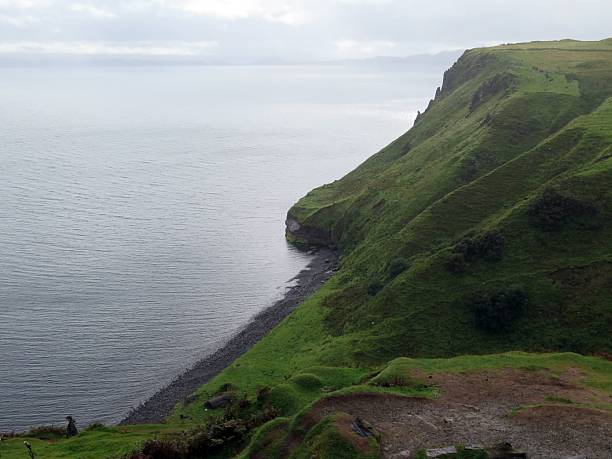 istock Scenic green cliff overlooking a calm sea. 2213468387
