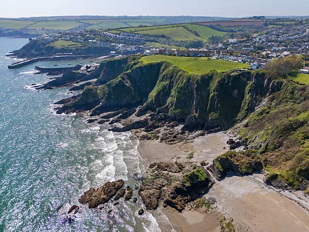 istock Aerial view of Cornwall's coastal cliffs. 2213468690