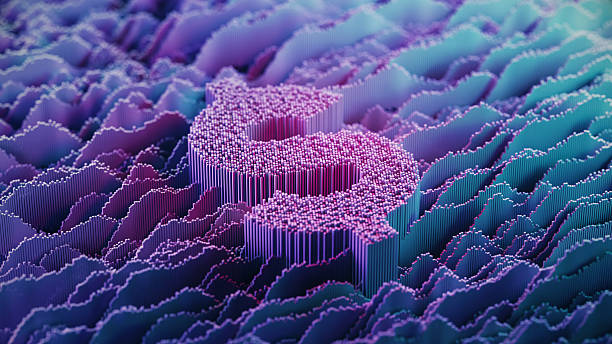 istock Dollar Currency Sign on abstract digital landscape - Digital Analytics - Blue, Pink - Technology, Big Data, Forecasting 2213473593