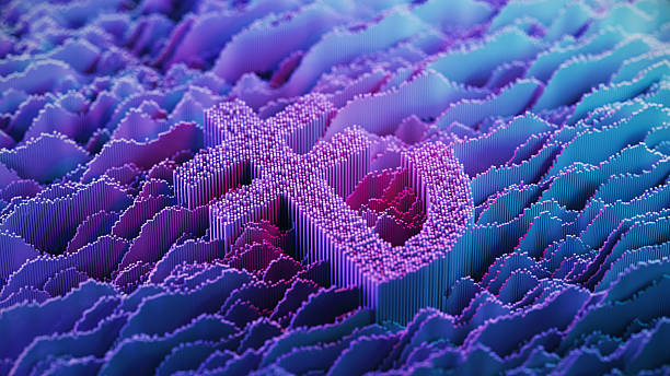 istock Turkish Lira Sign on abstract digital landscape - Digital Analytics - Blue, Pink - Technology, Big Data, Forecasting 2213473744