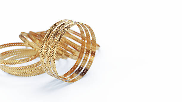 istock Elegant 22K Gold Bangle – 3D Rendered Turkish Jewelry isolated on white background 2213474989