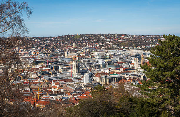 The City views of Stuttgart from a high Overlook, Stuttgart, Germany