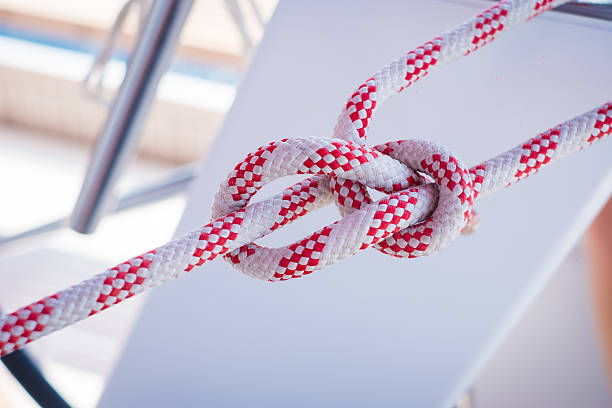 istock Bowline knot. Sailing yacht ropes and knots. 2213481538