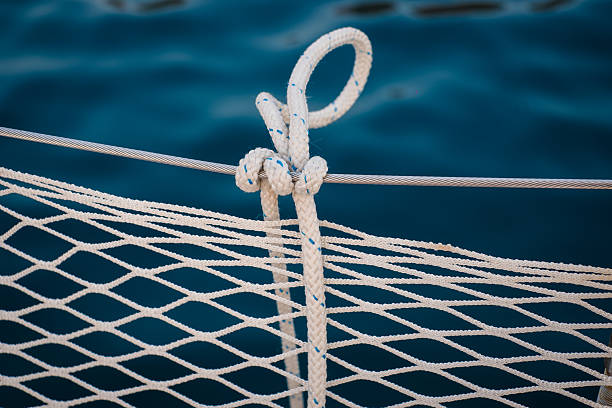 istock Fender knot. Sailing yacht ropes and nautical knots. 2213481709