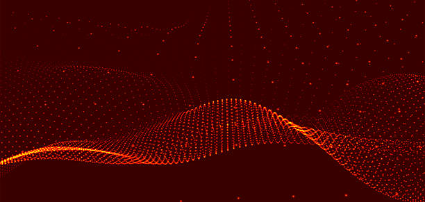 istock Abstract background with dynamic colorful wave. Futuristic dotted wave of bright particles. Dark background. Colorful background for presentation design. Wide format vector illustration. Interweaving effect. 2213483655
