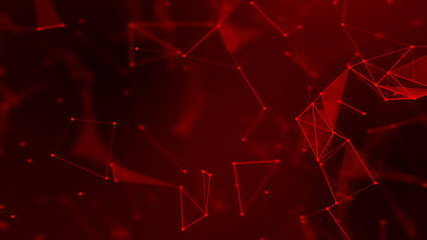 istock Red plexus Abstract digital connection moving dots and lines,Technology background. Network of lines and dots background 2213487922
