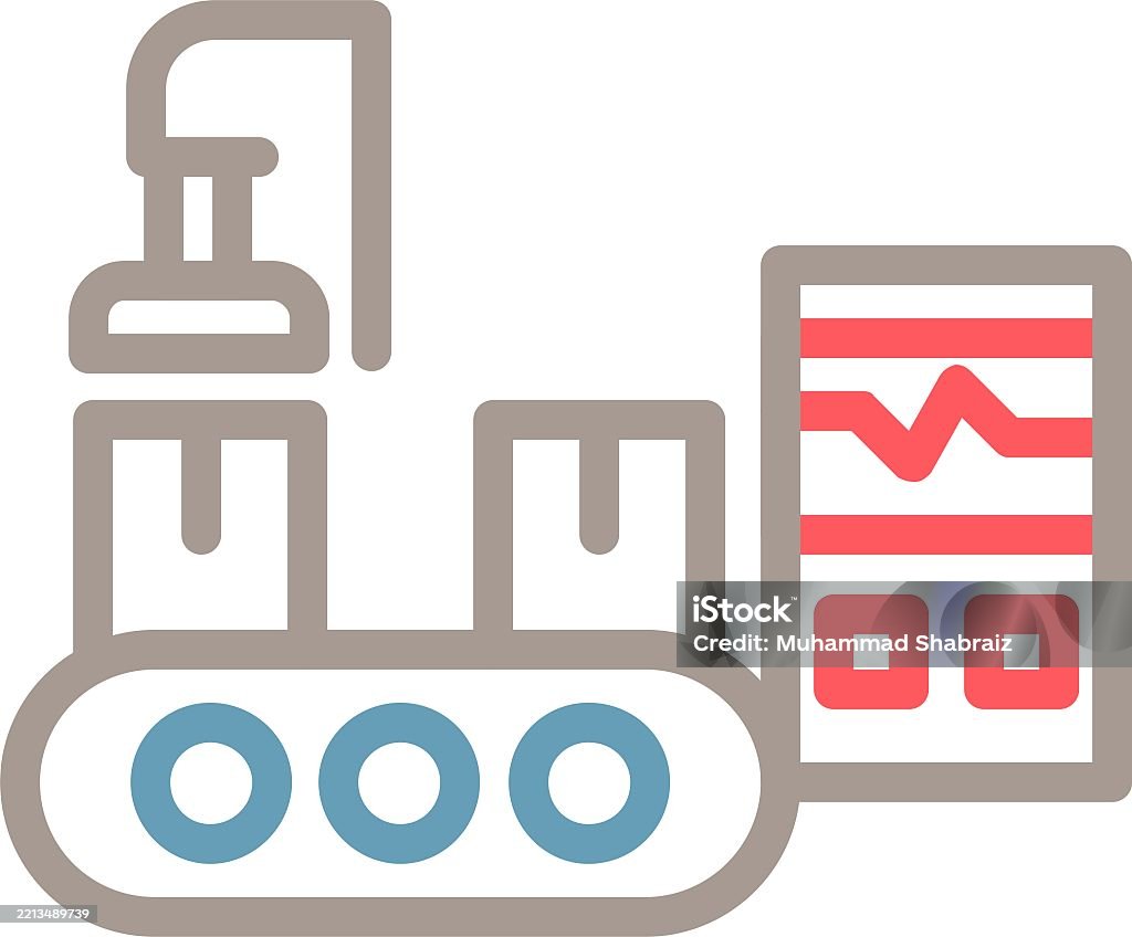 Process Line Vector Orange Manufacturing Process Line Multi Color Stock Illustration - Download ...