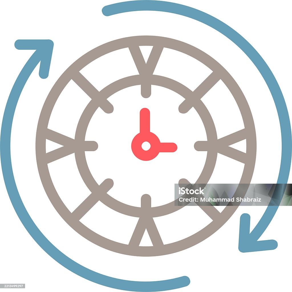 Clone Time Routine Icon Time Routine Line Multi Color Stock Illustration - Download Image Now ...