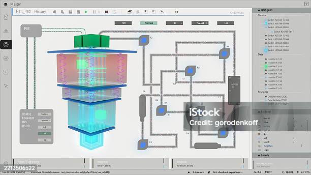 Quantum Computing Screen Screen Template With Quantum Computer Work Process Edit Data Telemetry ...