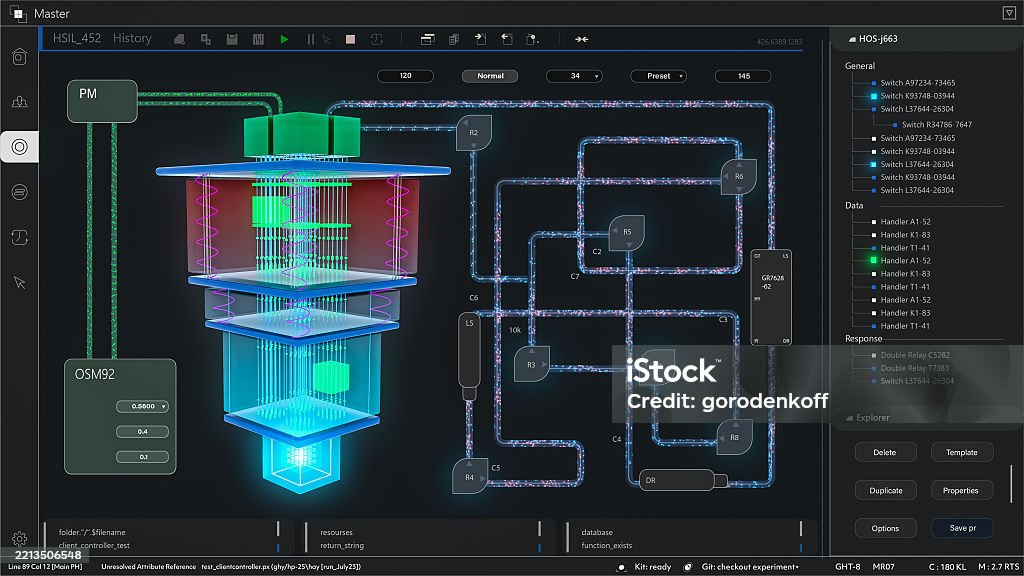 Quantum Computing Screen Quantum Computer Diagnostics Software Interface With Realtime Data Flow ...