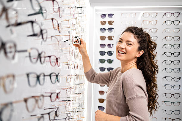 istock Feeling happy when buying new eyeglasses. 2213506685