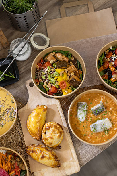 istock Gourmet takeaway meals with fresh ingredients 2213507024