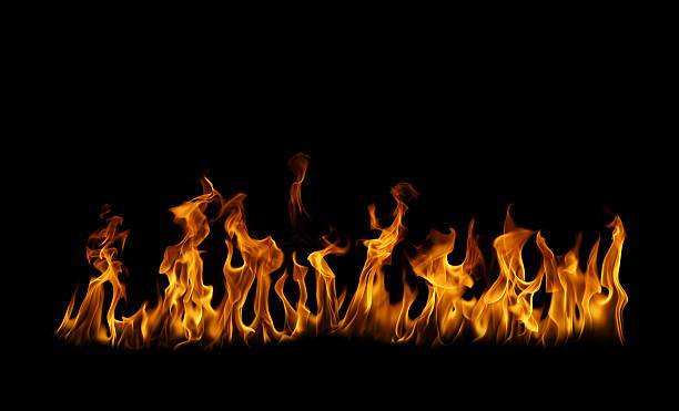 istock Black background fire, flames with torches and textures with splitting power effect, can grill red, burning with burning smoke and sparks in barbecue grill fire 2213522256