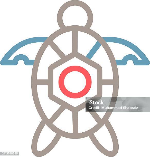Reo Turtle Sea Turtle Line Multi Color Stock Illustration - Download Image Now ...