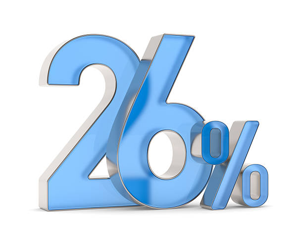 istock Twenty six percent on white background. Isolated 3D illustration 2213551138