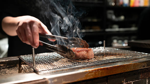 istock deep grilled the japanese Wagyu in kitchen at Japan 2213556496