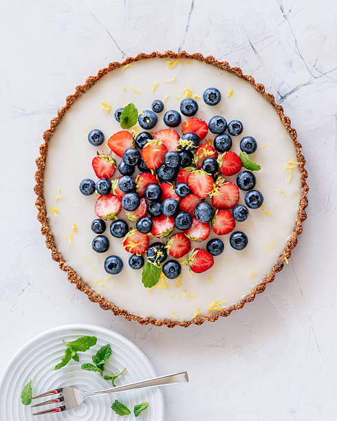 Lemon tart with fresh berries