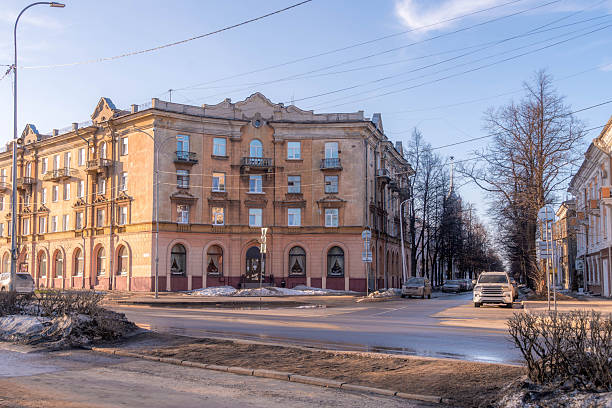 istock A classical-style building with white columns fronts a street in Petrozavodsk under a clear sky 2213566197