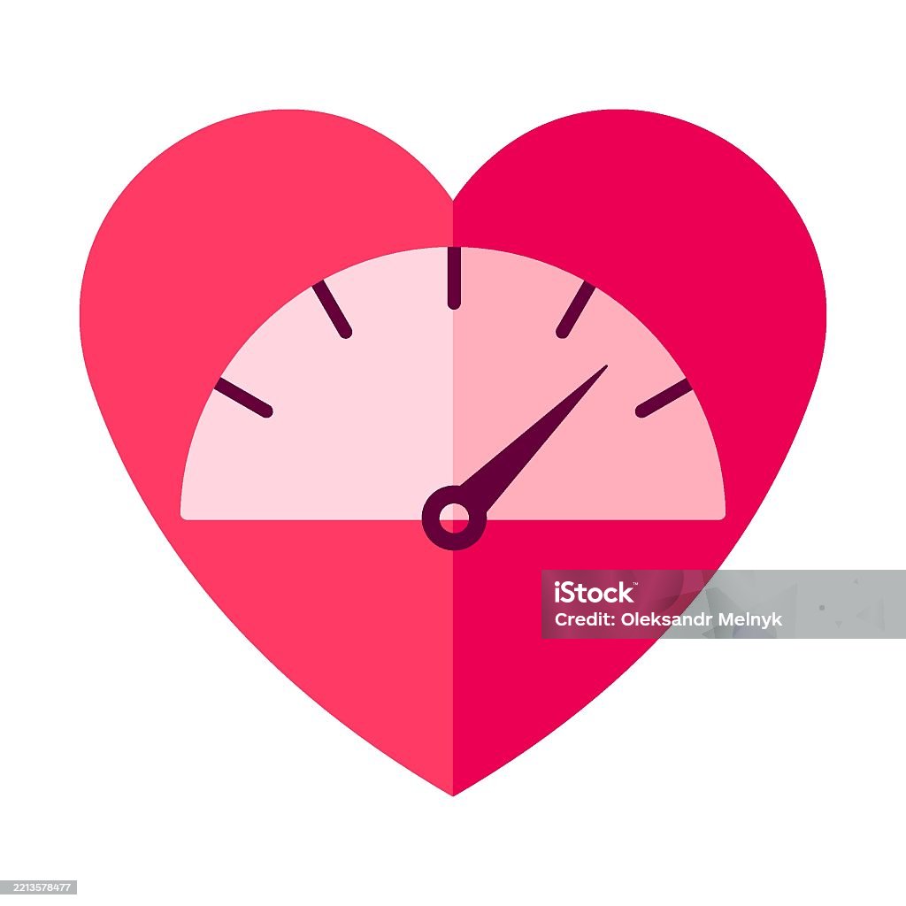 Love Scale Vector Pink Heart With Love Scale Inside Attraction Meter With Arrow Stock ...